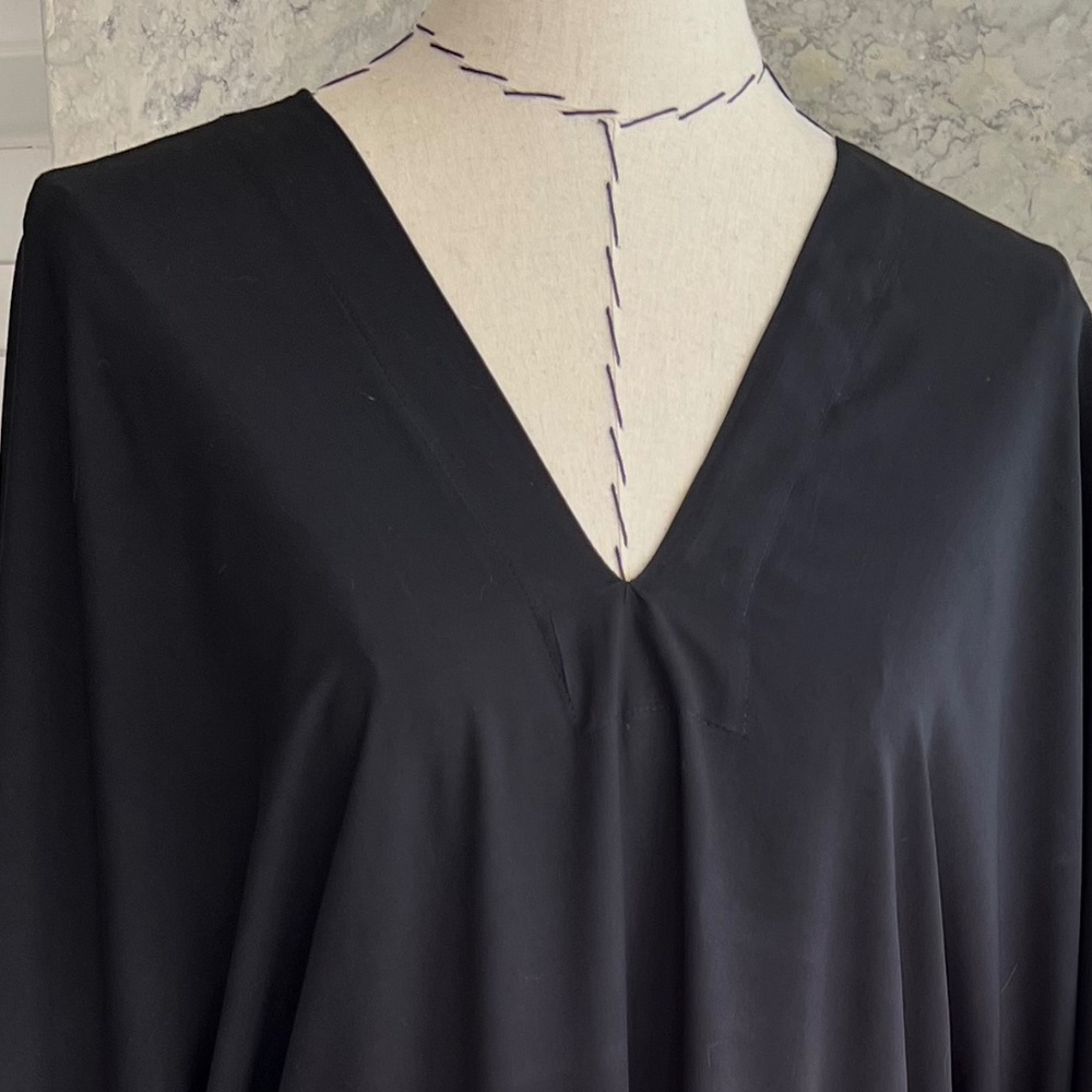 Bohemian Black long kaftan Rayon dress One size - Picture 7 of 7
